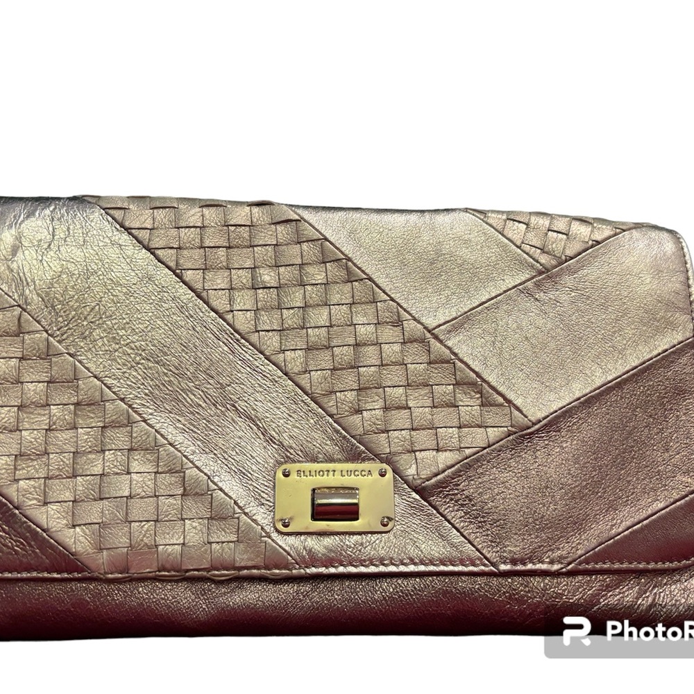 Elliott Lucca metallic clutch or shoulder bag.